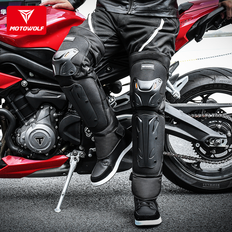 男女摩托车骑行护膝盖护套骑士装备机车防摔防风护腿抗寒保暖春秋