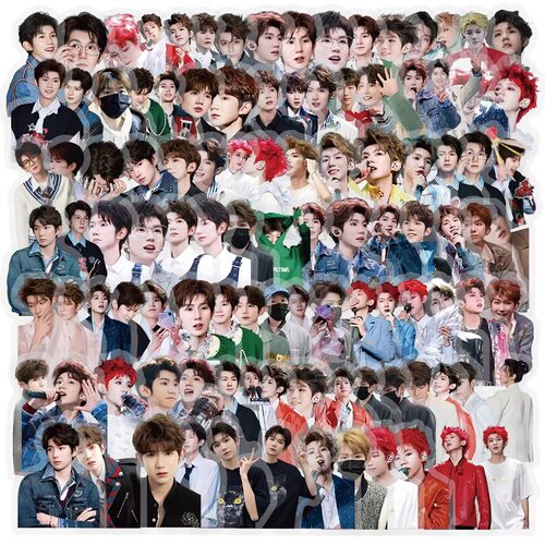271张TFBOYS王源贴纸高颜值周边PET透明装饰手机壳行李箱防水贴画