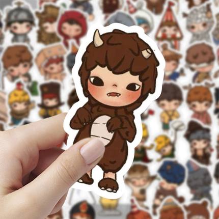 120张小野高颜值跑跑玛特手账贴纸手机壳笔记本电脑水杯装饰贴画