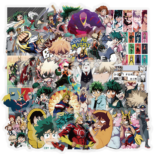 309张Q版英雄学院贴纸绿谷出久爆豪胜己欧尔麦特装饰水杯防水贴画