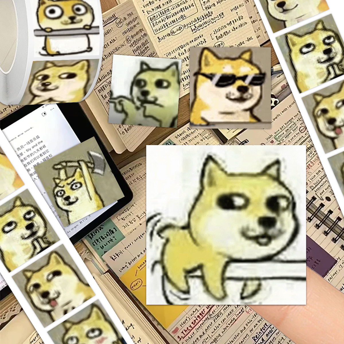 古早乐子神烦狗卷卷封口贴纸
