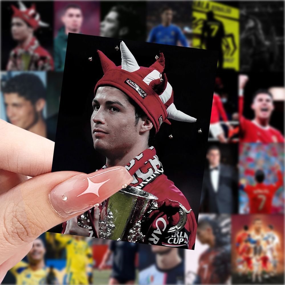 爆款C罗壁纸贴纸帅气高颜值足球明星装饰手机行李箱笔记本diy贴画