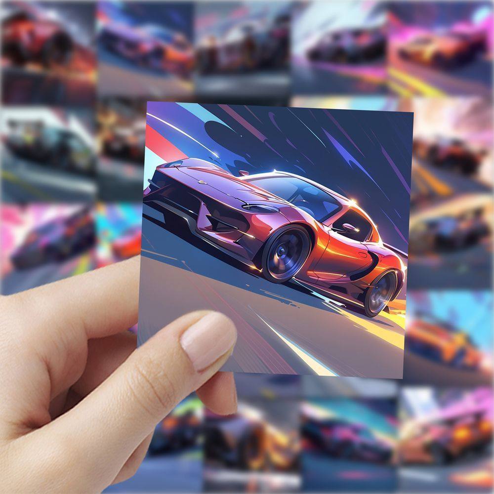 118张超级跑车漂移贴纸炫酷赛车飞碟男孩儿童装饰手机壳防水贴画