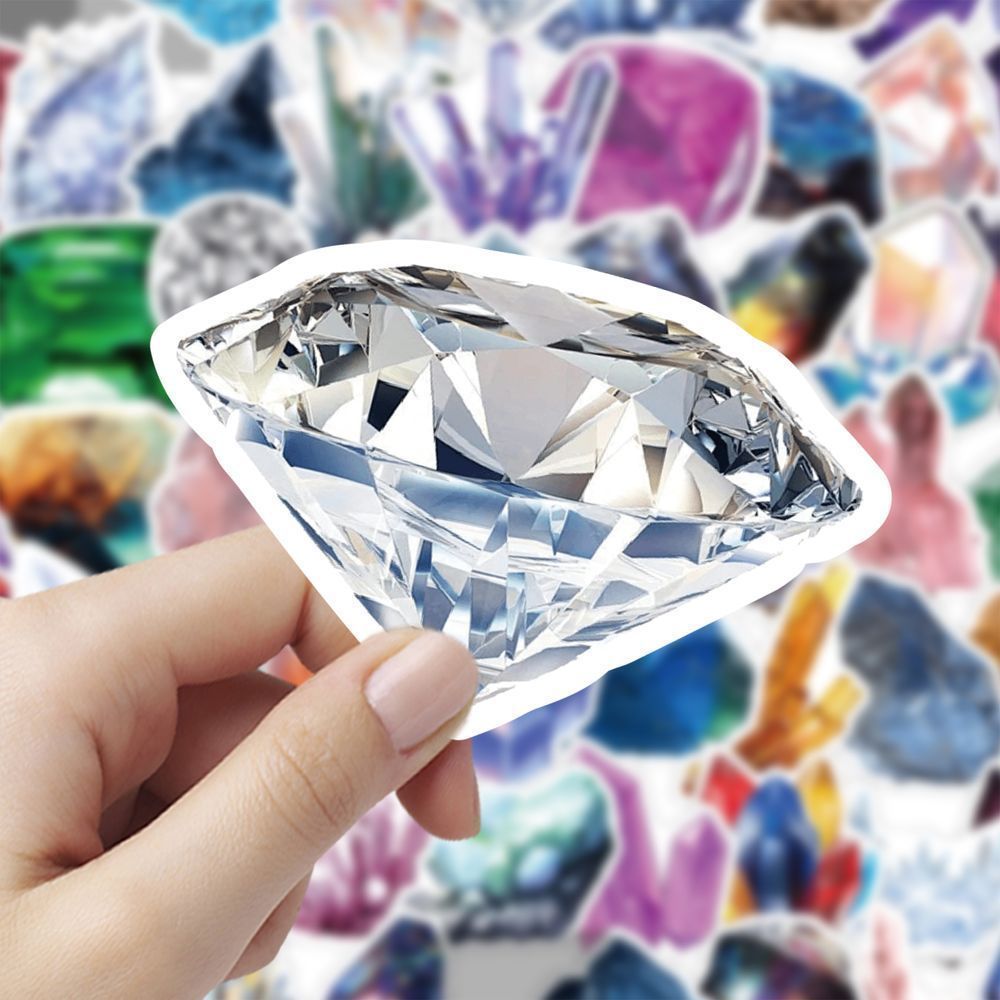 180张水晶宝石手账素材贴纸卡通创意ins小贴画手机笔记本装饰贴纸