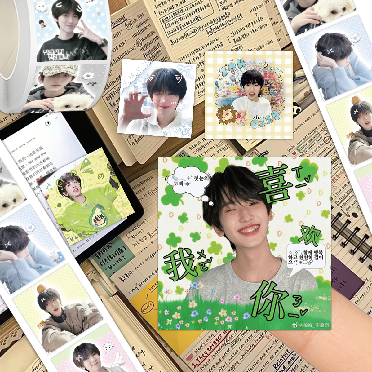 TF家族左奇函应援贴纸手帐贴画