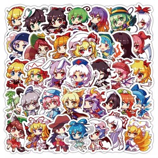120张东方project贴纸Q版博丽灵梦神玉魅魔二次元周边装饰防水贴