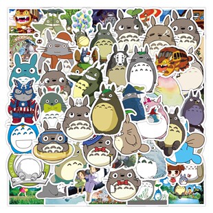 100张龙猫贴纸宫崎骏电影卡通动漫周边个性图案装饰水杯防水贴画