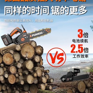 电锯伐木锯小型家用手持电链锯锂电池大容量大功率锯树神器 充电式
