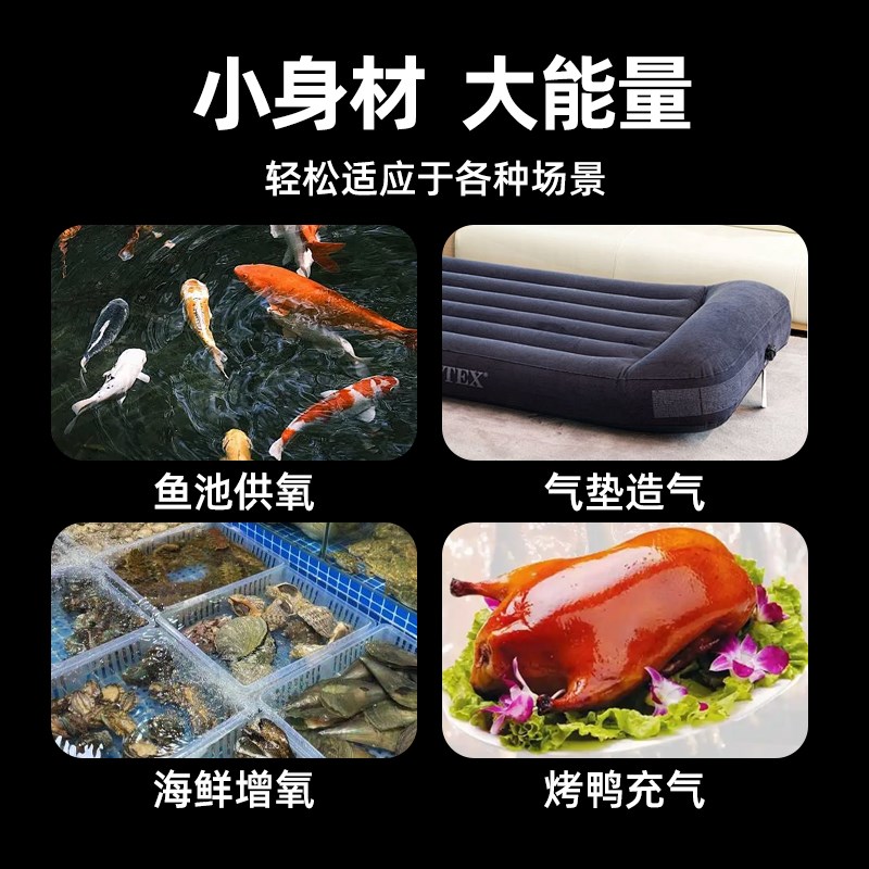 海利氧气泵静音增氧泵鱼池养鱼气泵户外打曝氧机鱼缸加氧HAP