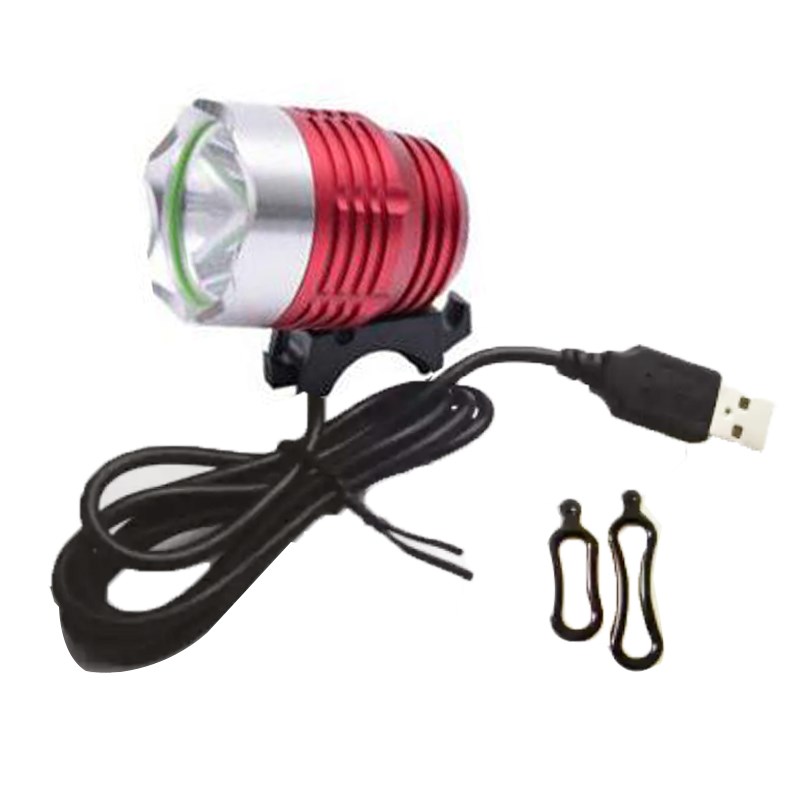 自行车前灯USB充电T6强光手电筒山地车前灯防水单车配件夜骑灯