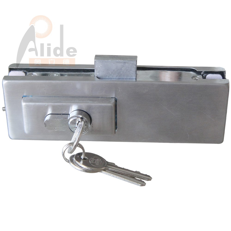 皇冠通用玻璃门地锁 办公室商店玻璃门插销锁无框玻璃门锁夹