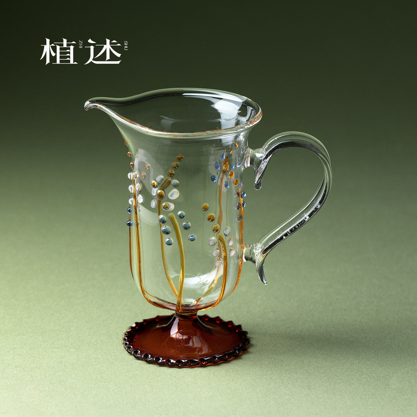 植述立体紫藤花玻璃公道杯精致手工高硼硅茶海耐热加厚家用分茶器,餐饮具,公道杯,淘宝优惠券,粉丝福利购,淘宝优惠卷