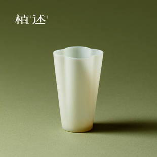 植述 冰玉玻璃海棠主人杯精致高颜值茶杯高端功夫茶具创意品茗杯