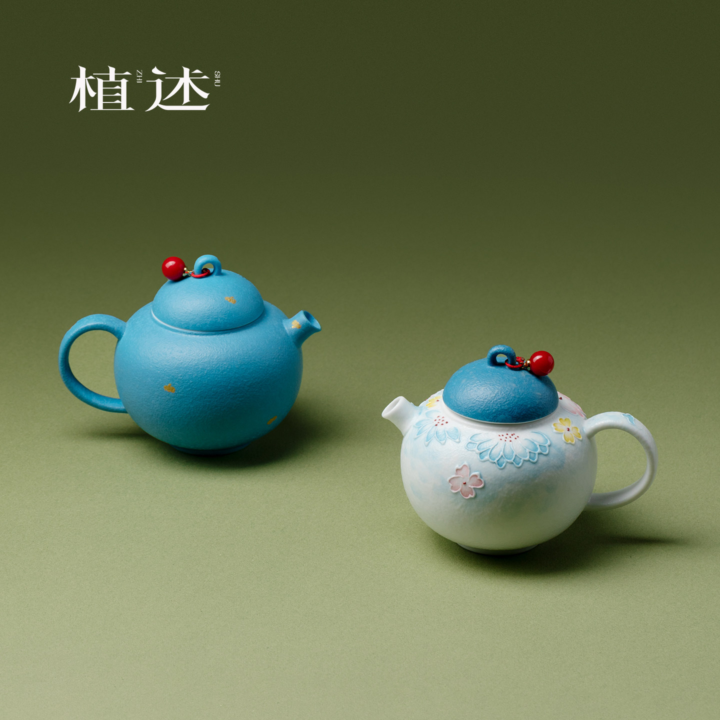 植述雾凇蓝手绘花屿小茶壶高颜值女性功夫茶具泡茶壶精致家用单壶图片