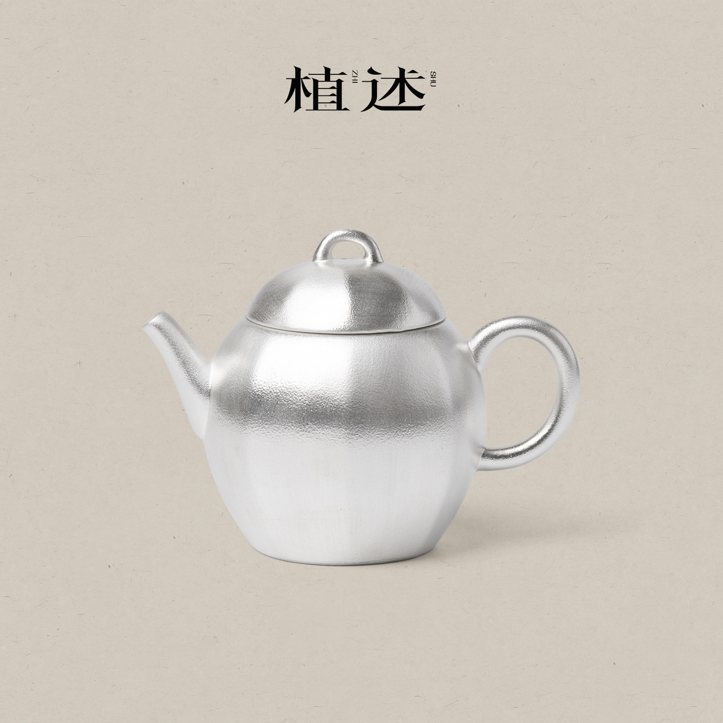 植述 纯手工鎏银小茶壶禅意高级感功夫茶具泡茶壶轻奢喝茶壶单壶