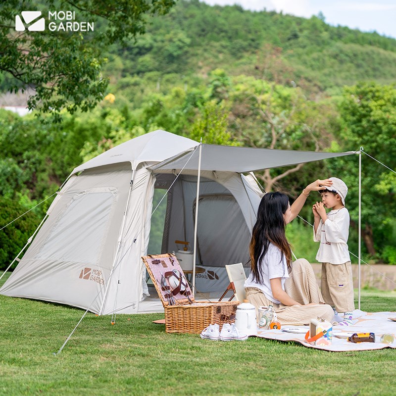 牧高笛露营户外帐篷速开便携式自动弹开儿童室内公园沙滩防晒凉亭