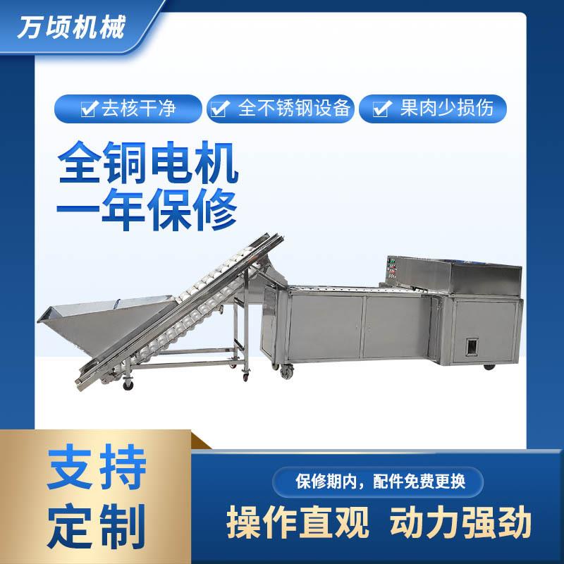 万顷大型桃子去核机脱核劈半一体设备整机304材质