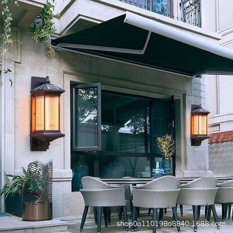 太阳能壁灯户外防水庭院灯别墅家用围墙灯阳台过道灯大门中式壁灯