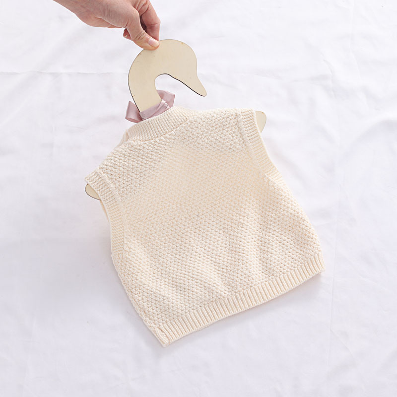 婴儿背心毛衣纯棉1-3岁男女童针织马甲3月新生宝宝开衫洋气春秋款