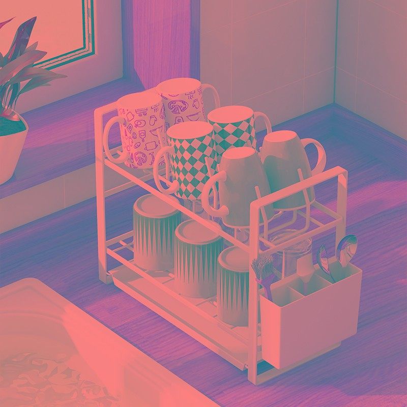 厨房碗盘沥水架台面免安装碗碟架窄小型水槽置物架双层碗碟收纳架