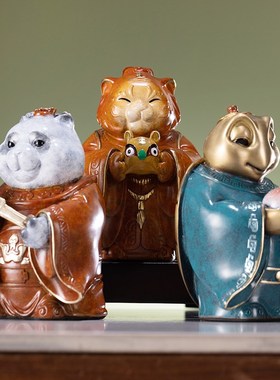 朱炳仁铜 福禄寿系列 高档客厅创意摆件家居桌面装饰品创意摆件