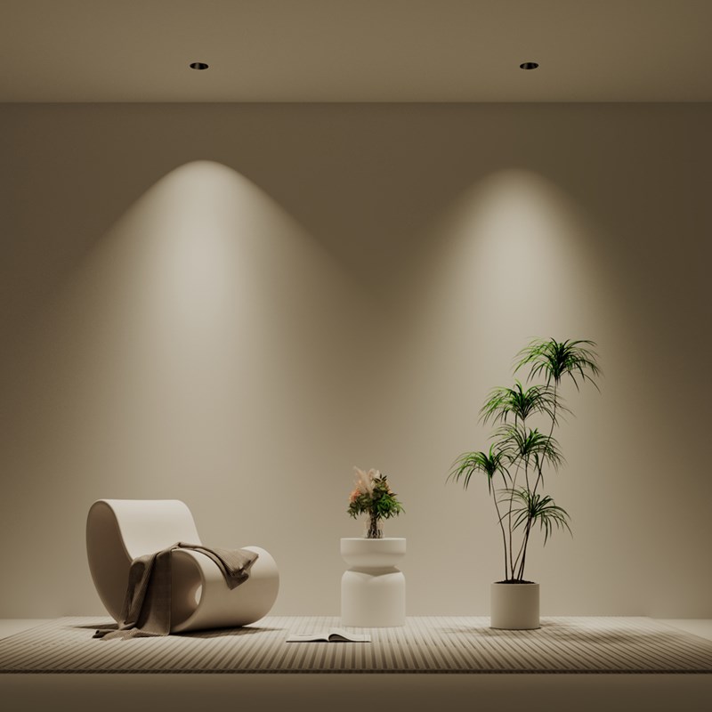 罗兰无边框防眩护眼射灯RG0全光谱智能调光LED客厅家用暗装小山丘