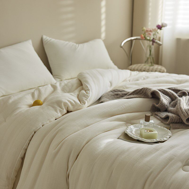 A类全棉50%大豆被芯纯棉双层纱单人春秋被双人全棉加厚保暖2m冬被