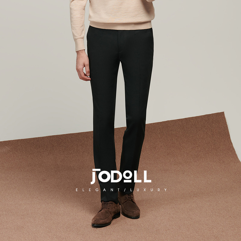 JODOLL商务绅士修身绵羊毛西裤
