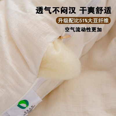 A类母婴级大豆蛋白改性聚乙烯醇纤维被全棉子母被春秋被冬被