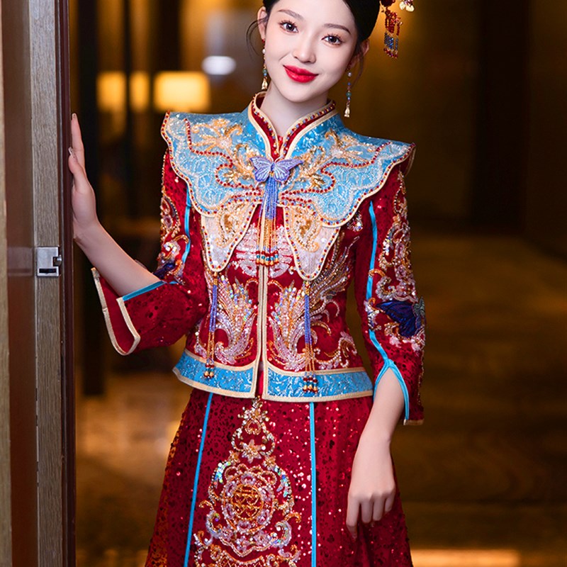 秀禾服婚服新娘2024新款中式嫁衣龙凤褂奢华出阁服夏季薄款秀和服