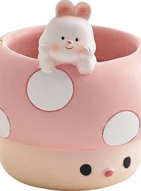 创意办公室桌面笔筒收纳盒轻奢高级感女生工位装饰品摆件生日礼物