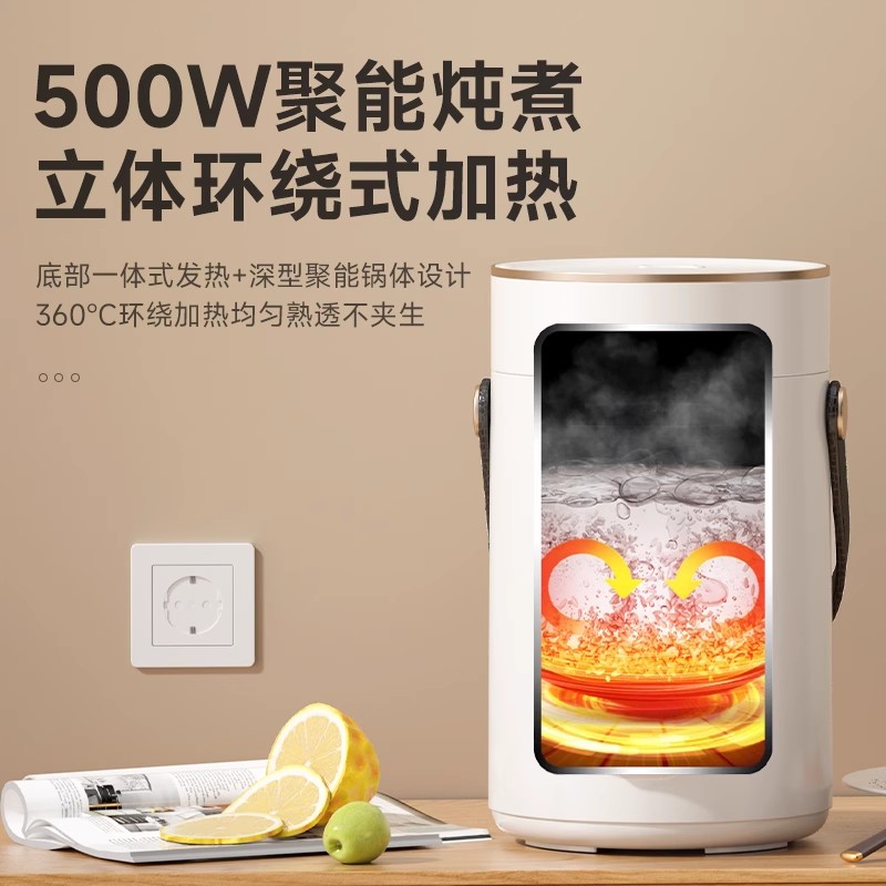 可携式1L快煮锅多功能家用小锅学生宿舍煮泡面迷你电热火锅电饭锅
