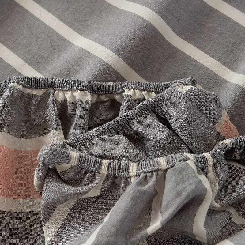 A类纯棉色织水洗棉床笠床罩垫套单件2023年新款纯棉加厚高端1米2