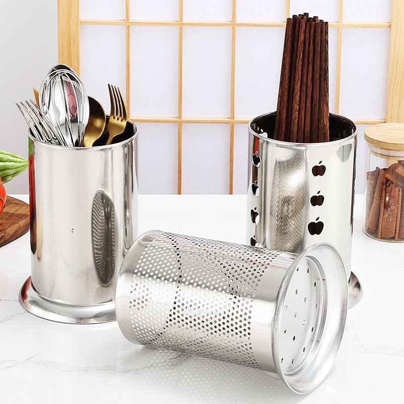 【两个不锈钢筷子筒】厨房置物架家用沥水架快子搂家用筷子笼篓桶