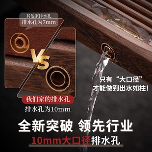 茶盘家用全自动一体式 轻奢乌金石实木茶具套装 办公室茶台2024新款