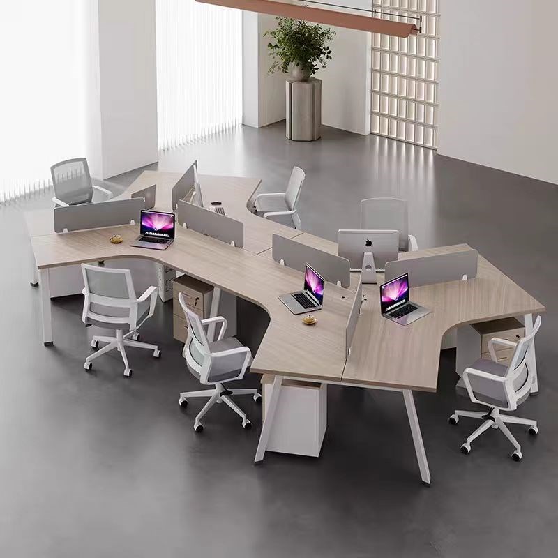办公室职员办公桌3/5人位简约现代电脑卡座创意员工办公桌椅组合