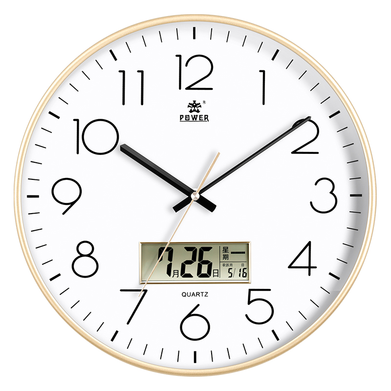 霸王挂钟客厅现代简约静音石英钟北欧创意挂表卧室钟表圆形时钟