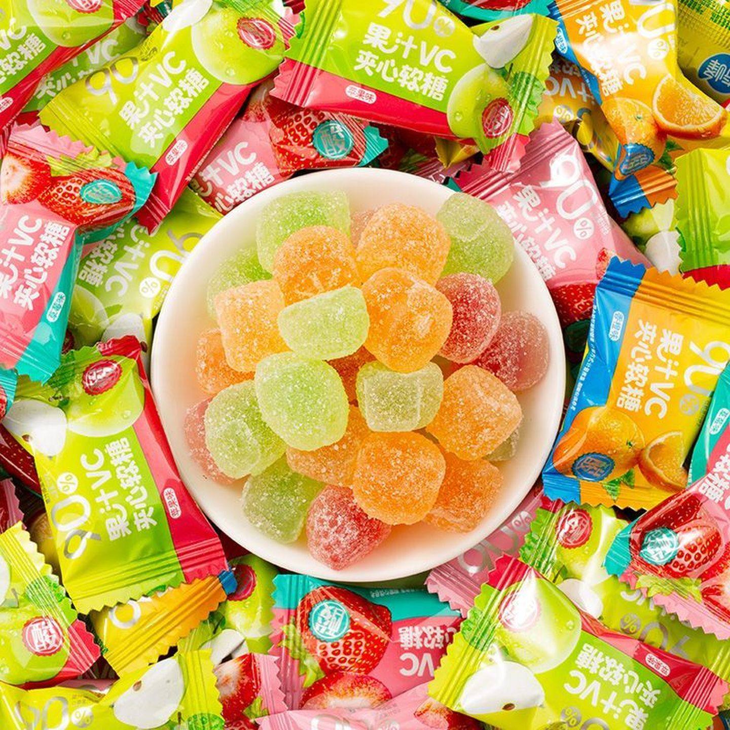 苹果糖果汁含量爆浆夹心草莓香橙苹果味儿童软糖纸盒小零食,零食/坚果/特产,苹果干,淘宝优惠券,粉丝福利购,淘宝优惠卷