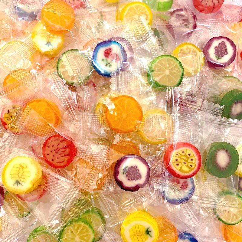 水果切片网红硬糖创意手工混合棒棒糖味高喜糖散装糖果零食批发