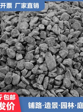 黑色砾石庭院碎石子铺路花园造景铺地灰色小石头枯山水灰青水洗石