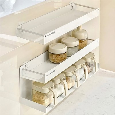 厨房调料品置物架壁挂式油盐酱醋收纳盒不锈钢免打孔上墙调料架子