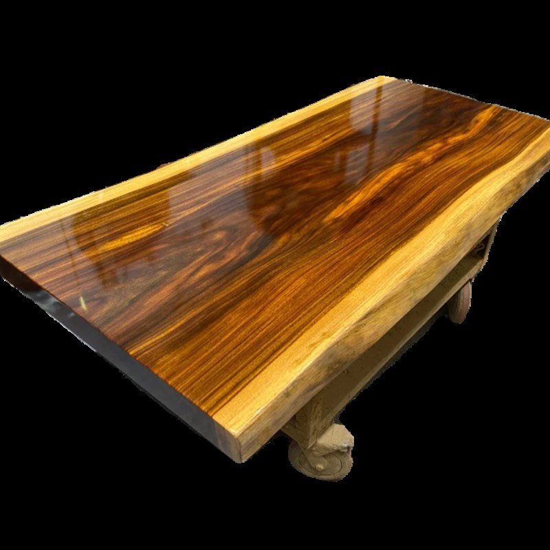 非洲奥坎实木大板茶桌绿心檀工作台原木办公桌老板总裁会议桌家具