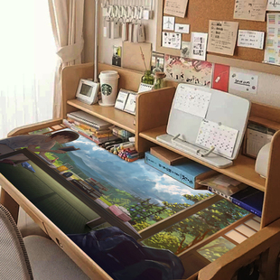 风景桌面贴纸防水自粘宿舍书桌二次元唯美电脑桌子卡通动漫可定制