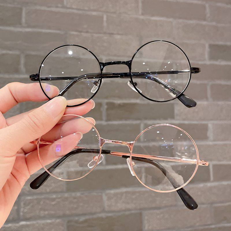 儿童眼镜男女童超萌街拍文艺范复古金属镜宝宝可爱圆框装饰平光镜