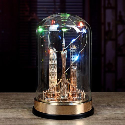 发光广州塔地标建筑模型桌面装饰摆件旅游纪念品特色节日生日礼品