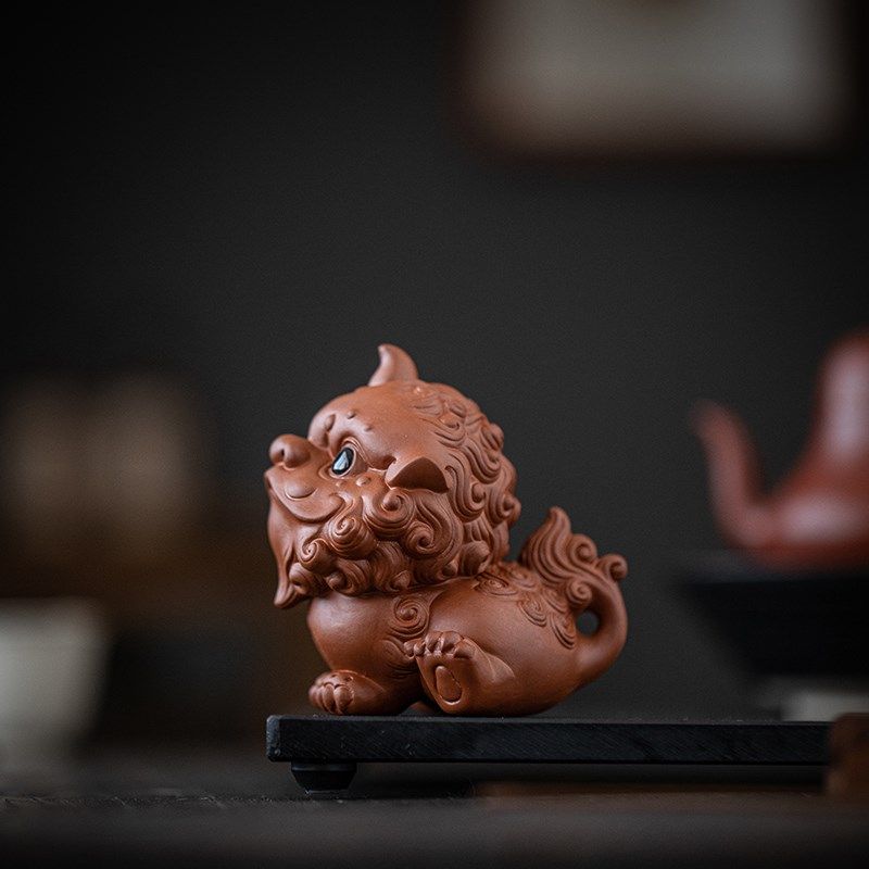中式创意紫砂工艺品可爱醒狮茶宠摆件家居茶室茶桌面装饰茶道配件,家居饰品,装饰摆件,淘宝优惠券,粉丝福利购,淘宝优惠卷