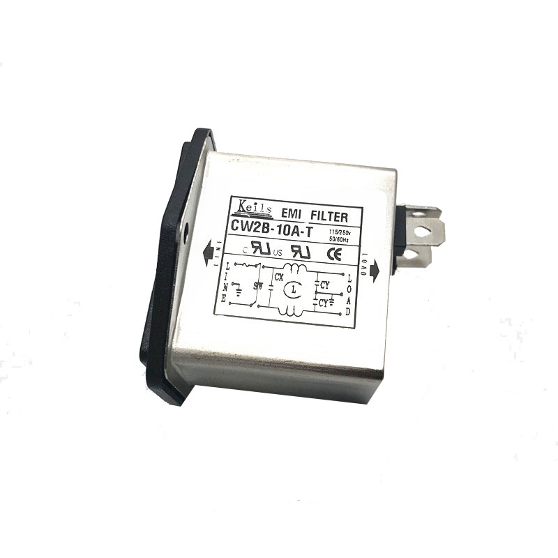 KEILS电源滤波器直流开关220V10A电源净化器插座式CW2B-10A-T