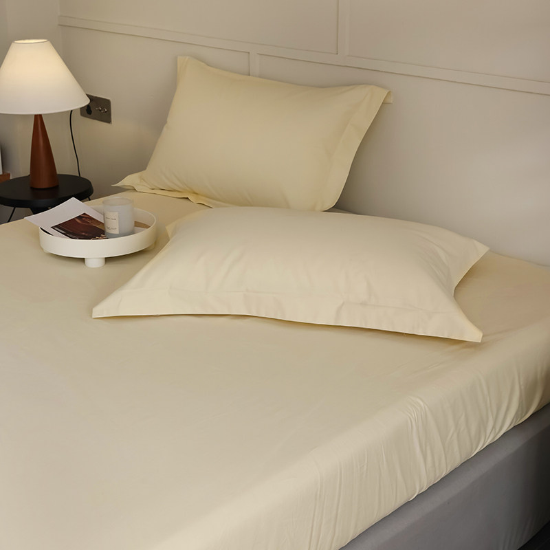 单件A类100支新疆长绒棉单1.8m牀笠 亲肤全棉磨毛1对枕套双人牀单