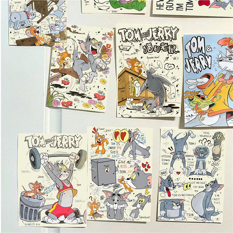 猫和老鼠马克笔手绘墙贴背景墙面装饰海报房间装饰宿舍卡通海报潮,家居饰品,文化墙贴,淘宝优惠券,粉丝福利购,淘宝优惠卷