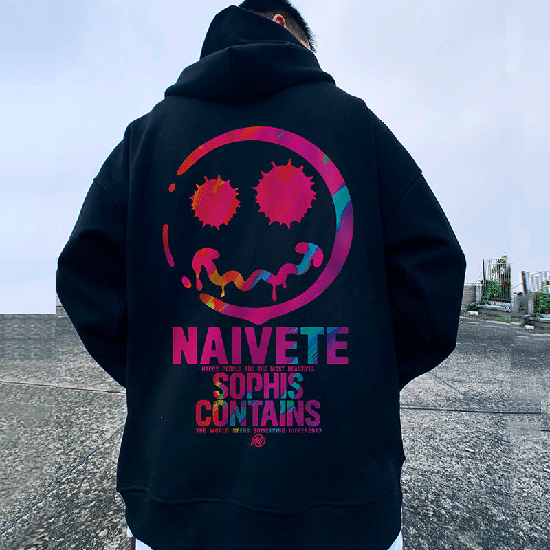 小恶魔粉色加肥加大码连帽外套男女拉链卫衣加绒加厚休闲百搭秋冬